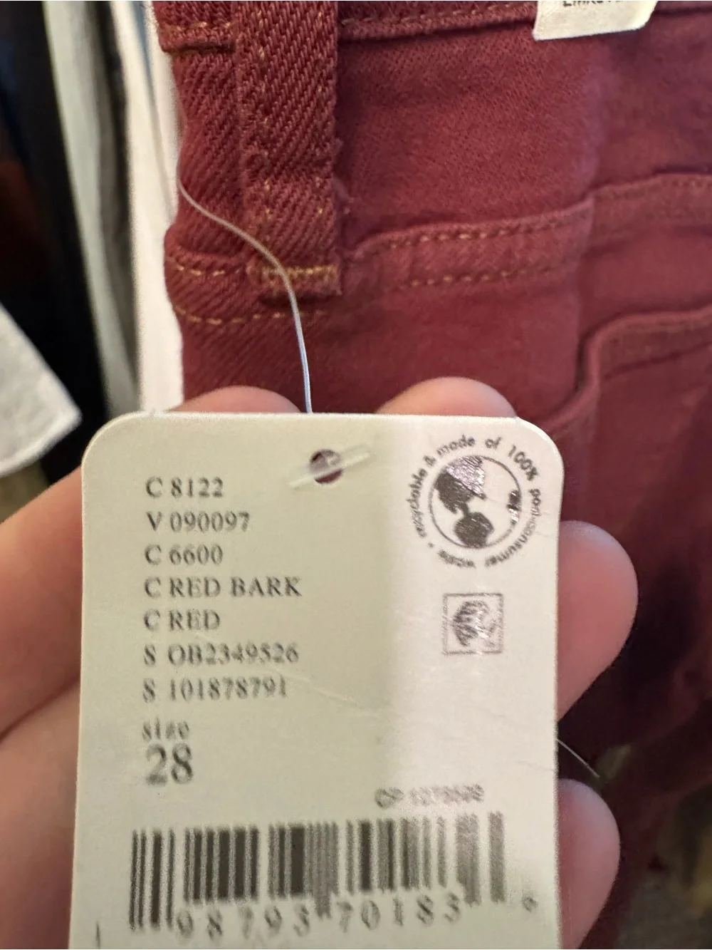 NWT Free People We The Free Emre Low-Rise Flare Jeans - Red Bark Maroon - 28
